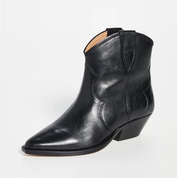 Isabel Marant Black Slip on Dewina Ankle Boots. Size US 7. Western Style. - Picture 1 of 15